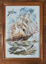 Tegeltableau van 6 tegels, wandtegels schip, Ophalen of Verzenden