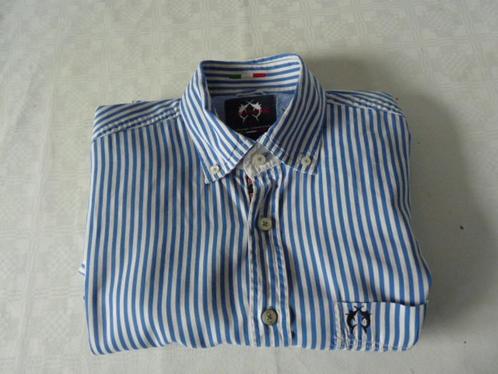 Blauw wit strepen casual overhemd van Claudio Campione M, Kleding | Heren, Overhemden, Zo goed als nieuw, Halswijdte 39/40 (M)