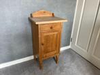 Antiek grenen nachtkastje, Ophalen, Gebruikt, Minder dan 45 cm, 70 cm of meer