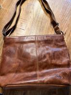 Bruin lederen handtas, Sieraden, Tassen en Uiterlijk, Tassen | Schoudertassen, Ophalen of Verzenden, Zo goed als nieuw, Bruin