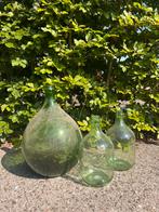 Grote gistfles en twee kleinere vazen - groen, Tuin en Terras, Ophalen, Gebruikt