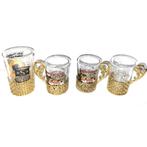 Antieke houders met glas Nackenheim Nicolay Weinbaugemeinde, Ophalen of Verzenden