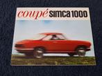 Brochure COUPE SIMCA 1000 - FR., Boeken, Gelezen, Overige merken, Ophalen of Verzenden