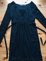 Zara M zwart lbd jurkje hals met kant ceintuur strikjes egf, Maat 38/40 (M), Ophalen of Verzenden, Gedragen, Boven de knie