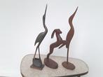 Vintage houten en hoorn kraanvogels en houten antilope p.s., Ophalen of Verzenden, Gebruikt