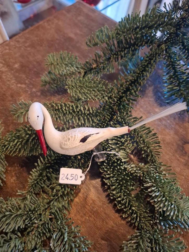 antieke glazen kerstversiering, kerstbal, vogeltje, figuur, Diversen, Kerst, Gebruikt, Ophalen of Verzenden