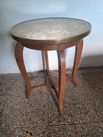 Vintage Rooktafel met Koperen Blad, Ophalen, Minder dan 55 cm, Gebruikt, 60 cm of meer