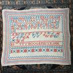 Antieke grote merklap uit 1900, borduurwerk, Antiek en Kunst, Antiek | Kleden en Textiel, Ophalen of Verzenden