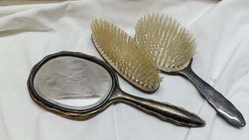 Antieke borstelset 3 delig zilver, Antiek en Kunst, Antiek | Goud en Zilver, Zilver, Ophalen of Verzenden