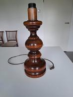 Vintage retro hout brutalist lampenvoet 40 cm, Gebruikt, Ophalen of Verzenden, Hout
