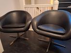Set van 2 Draaifauteuils 60- 70 er jaren. Zwart skai, Huis en Inrichting, Ophalen, Kunststof, Twee, Zwart