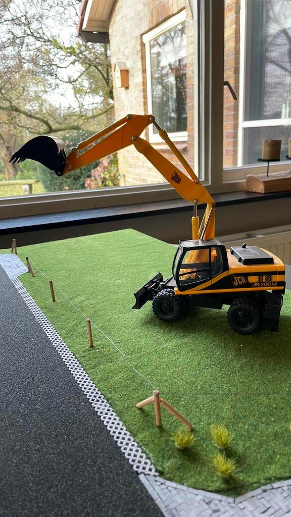 Britains Jcb graafmachine, Hobby en Vrije tijd, Modelauto's | 1:32, Zo goed als nieuw, Tractor of Landbouw, Britains, Ophalen of Verzenden