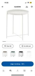 Nieuwe Ikea GLADOM Bijzettafel, Minder dan 55 cm, Metaal of Aluminium, Rond, Nieuw
