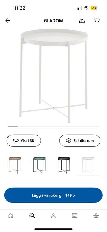 Nieuwe Ikea GLADOM Bijzettafel beschikbaar voor biedingen