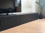 Ikea Besta tv meubel, zwart relief Timmerviken deur, Ophalen, 150 tot 200 cm, Zo goed als nieuw, Minder dan 100 cm