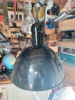 fabriekslamp zwart / wit emaile oud industrieel, Ophalen of Verzenden, Gebruikt, Metaal, Minder dan 50 cm