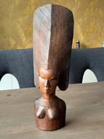 Buste vrouw houtsnijwerken beeld 45cm, Ophalen of Verzenden, Gebruikt, Mens