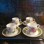 Hutschenreuther Botanica Koffiekopjes en Schotels - 4 stuks, Ophalen of Verzenden
