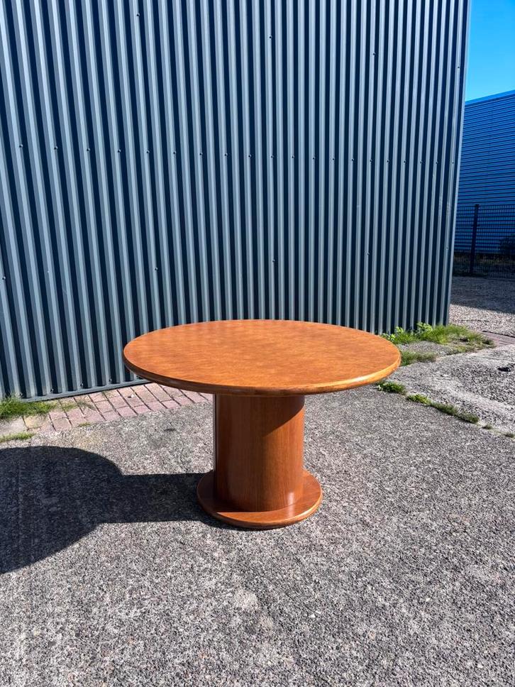 Vintage eettafel rond eiken uitschuifbaar, Huis en Inrichting, Tafels | Eettafels, Gebruikt, 50 tot 100 cm, Rechthoekig, Ophalen