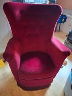 Rode Vintage Fauteuil, Ophalen, Gebruikt, Vintage, 75 tot 100 cm