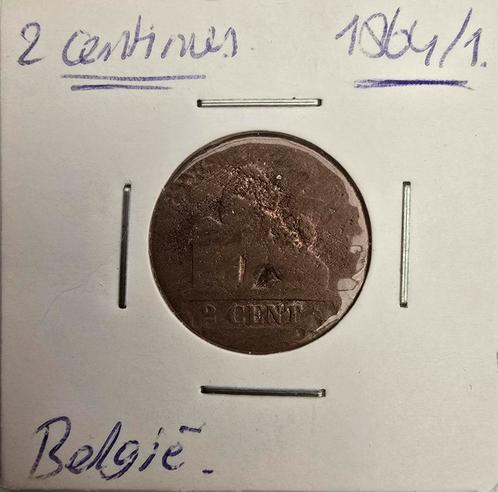 Belgie 2 centimes 1864 /1, Postzegels en Munten, Munten | België, Ophalen
