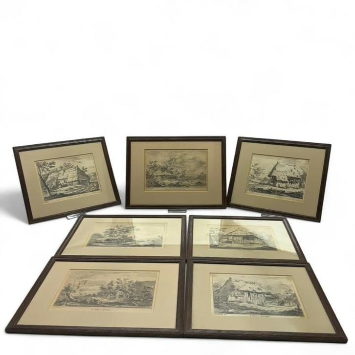 Gravures, Drenthe, door C.L. Hansen (1765-1840) 7x, Antiek en Kunst, Kunst | Etsen en Gravures, Ophalen of Verzenden