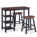 Barset statafel bartafel 2 barkrukken zwart GRATIS VERZENDEN, Huis en Inrichting, Barkrukken, Met voetsteun, Verzenden, 60 tot 90 cm