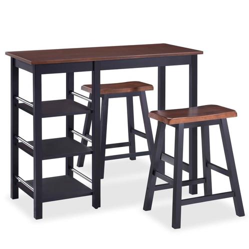 Barset statafel bartafel 2 barkrukken zwart GRATIS VERZENDEN, Huis en Inrichting, Barkrukken, Nieuw, 60 tot 90 cm, Hout, 1 kruk