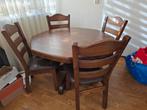 Eikenhouten eettafel met stoelen te koop, Huis en Inrichting, Tafels | Eettafels, Ophalen, Gebruikt, Eikenhout, Overige vormen