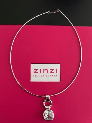 NIEUW ZINZI OMEGA zilveren omega ketting helder kristal  beschikbaar voor biedingen