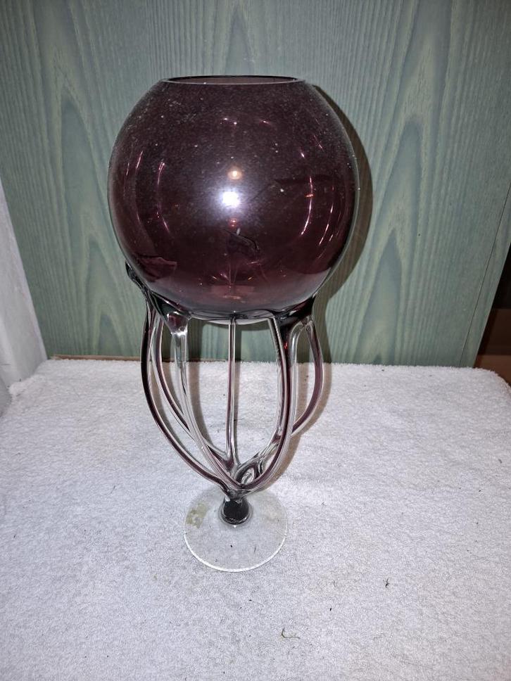 oude glazen siervaas-kelk, jaren 1980, Antiek en Kunst, Curiosa en Brocante, Ophalen of Verzenden