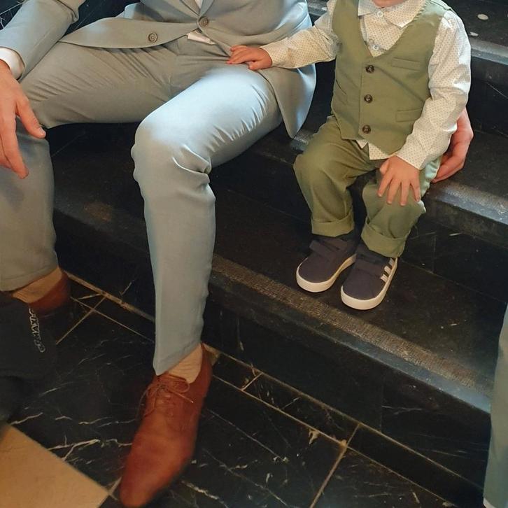 Lichtgroen Jongenspakje 3-delig, z.g.a.n., Kinderen en Baby's, Kinderkleding | Schoenen en Sokken, Zo goed als nieuw, Overige typen