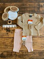 Baby girl setje shirtje beige, broekje roze wibra maat 50, Kinderen en Baby's, Babykleding | Maat 50, Meisje, Nieuw, Ophalen of Verzenden