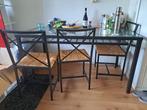 IKEA Metal & Glass Dining Table, Huis en Inrichting, Ophalen, 75 cm of meer, Zo goed als nieuw, Glas