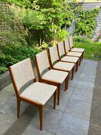 Johannes Andersen Deens vintage teak eetkamerstoelen Uldum, Huis en Inrichting, Stoelen, Ophalen, Hout, Gebruikt, Bruin