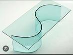Glass coffee table with wave leg, Huis en Inrichting, Tafels | Salontafels, Ophalen, 50 tot 100 cm, Zo goed als nieuw, Minder dan 50 cm