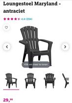 4 Donkergrijze tuinstoelen, Tuin en Terras, Tuinstoelen, Ophalen, Zo goed als nieuw, Kunststof, Stapelbaar