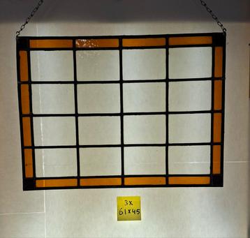 3 Glas in Lood Panelen - 61x45cm beschikbaar voor biedingen