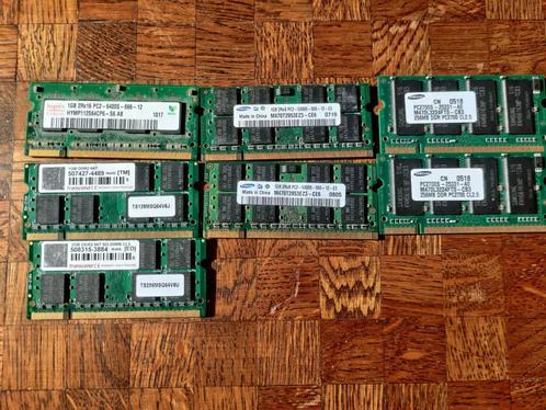 Partij 33 stuks So-Dimm PC3 & PC2, Computers en Software, RAM geheugen, Gebruikt, Laptop, 4 GB, DDR3, Ophalen of Verzenden