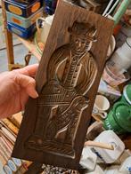 1 donker houten speculaasplank, koek plank, man met hond, Ophalen of Verzenden