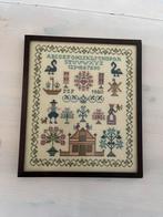 Merklap geborduurd, Antiek en Kunst, Antiek | Kleden en Textiel, Ophalen of Verzenden