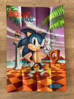 Vintage Sega mega drive megadrive sonic the hedgehog poster, Ophalen of Verzenden, Zo goed als nieuw