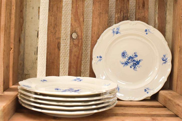 6 Stuks JGZ H Handelsmerk porseleinen borden 49805, Huis en Inrichting, Keuken | Servies, Gebruikt, Bord(en), Wedgwood, Aardewerk