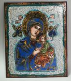 Emaille kunst Maria met kind Wolterman Woltermans, Ophalen of Verzenden