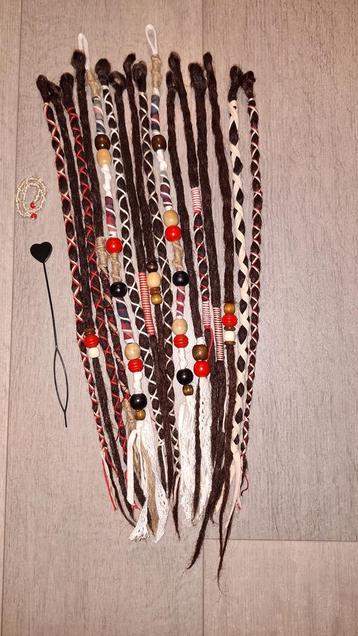 14 SE synthetische dreadlocks bruin rood partial accent set beschikbaar voor biedingen