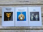 serie van drie boeken Antiek over horloges, sieraden, tin, Ophalen of Verzenden, Gelezen