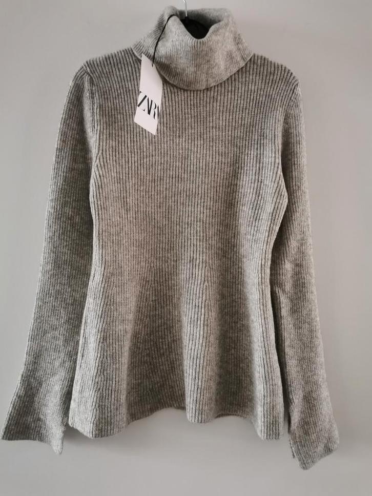 ZARA getailleerde coltrui mt. M, Kleding | Dames, Truien en Vesten, Nieuw, Maat 38/40 (M), Grijs, Verzenden