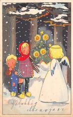 Kinderen in het bos met engeltje Ill. Henny Box Fantasie, Verzamelen, Ansichtkaarten | Themakaarten, 1940 tot 1960, Gelopen, Kinderen