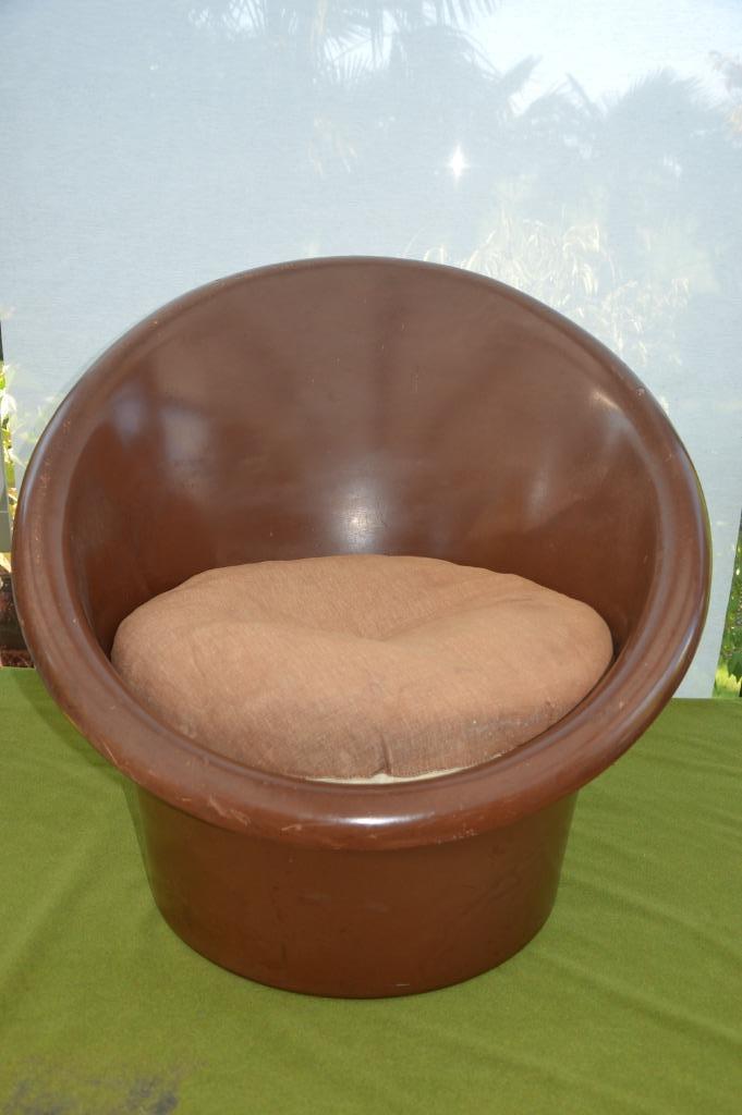 Vintage IKEA Skopa fauteuil Ole Gjerlov Knudsen & Torben Lin, Huis en Inrichting, Stoelen, Gebruikt, Eén, Kunststof, Bruin, Ophalen of Verzenden
