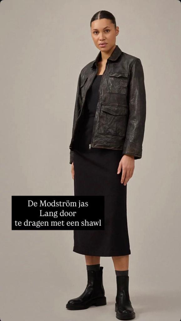MODSTROM leren jas JILL jacket NEW & SALE - TIEN op Insta, Kleding | Dames, Jassen | Winter, Nieuw, Maat 38/40 (M), Zwart, Ophalen of Verzenden